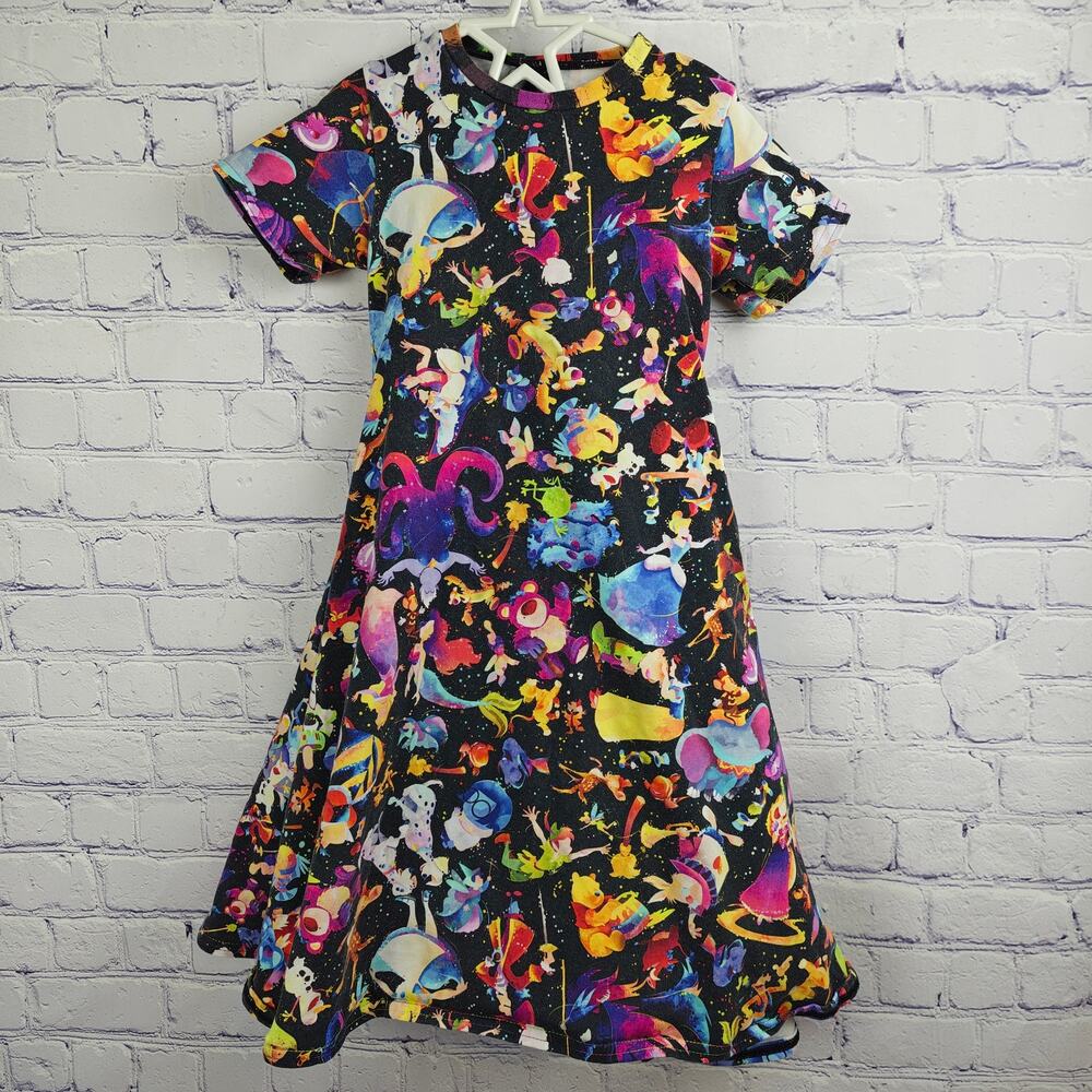 Disney Custom Fabric Twirl Dress All over Character Wild Rich Kids* Sz 6/7*